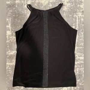 Beaded Satin Blouse Tank Top